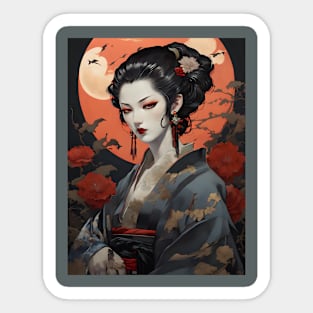 Japanese vampire girl art Sticker